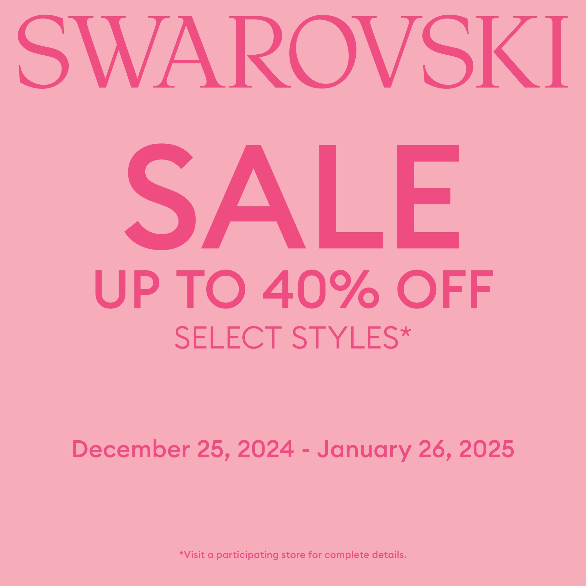 Offer title Swarovski – Year end Sale